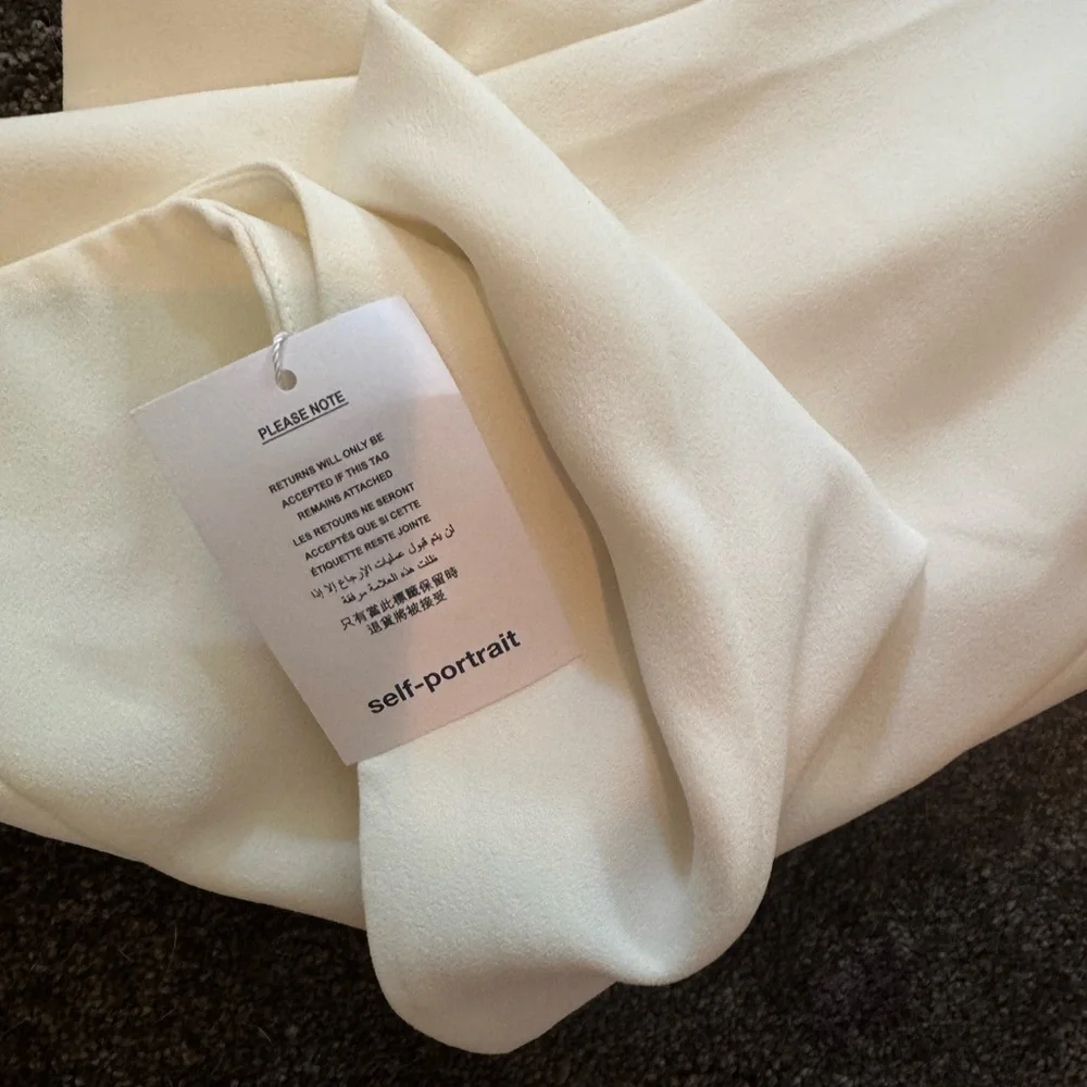 Self-Portrait Cream A-Line Midi Dress - Picture 8 of 10